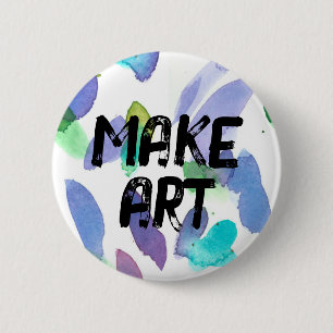 Badge Rond 5 Cm Faire de l'art inspirant les coups de pinceau de l