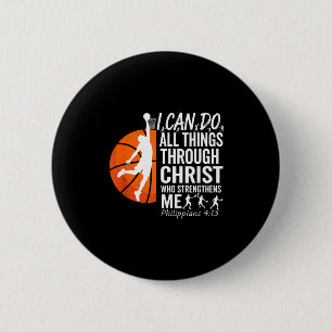 Badge Rond 5 Cm Faire du basket-ball chrétien Philippiens 4 13