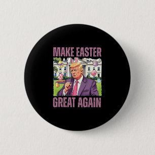 Badge Rond 5 Cm Faire Pâques Grande à nouveau Drôle de Lapin Trump