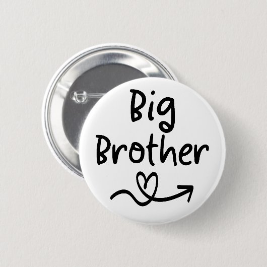 Badge Rond 5 Cm Faire-part Big Brother | Famille de frères jumelés (Devant & derrière)