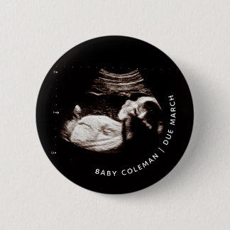 Badge Rond 5 Cm Faire-part de grossesse Sonogramme bébé Photo