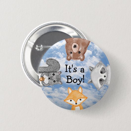 Badge Rond 5 Cm Faire-part de naissance d'un garçon  (Devant & derrière)
