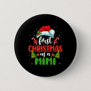 Badge Rond 5 Cm Faire-part Père Noël Premier Noël En Famille Mimi
