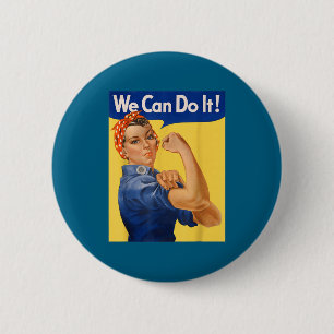 Badge Rond 5 Cm Faire peut le Féministe Rosie Riveter