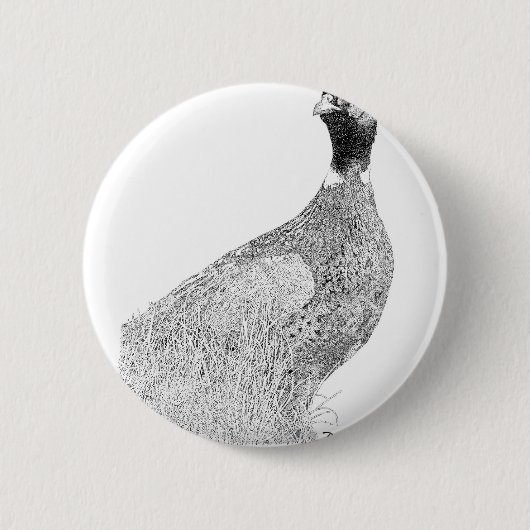 Badge Rond 5 Cm Faisan de Ringneck (Devant)
