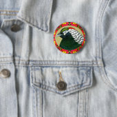 Badge Rond 5 Cm Faisan et fleurs d'Amherst (En situation)