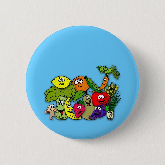 Badge Rond 5 Cm faisons la danse des fruits n veggie (Devant)