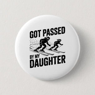 Badge Rond 5 Cm Fait du ski avec ma fille _3