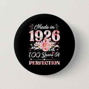 Badge Rond 5 Cm Fait en 1926 Floral 100e anniversaire W