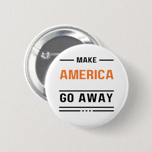 Badge Rond 5 Cm Faites disparaître l'Amérique Typographie Orange S
