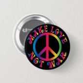 Badge Rond 5 Cm Faites la guerre d'amour pas (Devant & derrière)