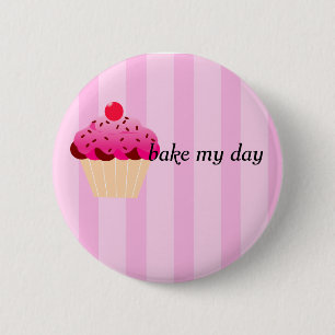 Badge Rond 5 Cm faites mon rose de petit gâteau de jour