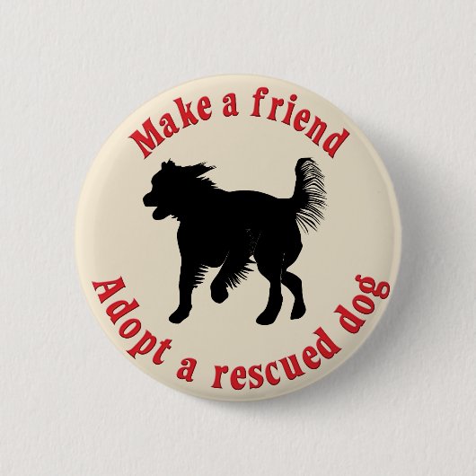 Badge Rond 5 Cm Faites un ami - chiens (Devant)
