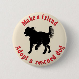 Badge Rond 5 Cm Faites un ami - chiens
