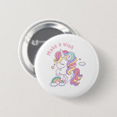Badge Rond 5 Cm Faites un souhait licorne magique (Devant & derrière)