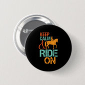 Badge Rond 5 Cm Faites Une Promenade Calme À Cheval À Cheval À Che (Devant & derrière)