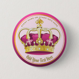 Badge Rond 5 Cm Faites votre propre élégante perle d'or rose