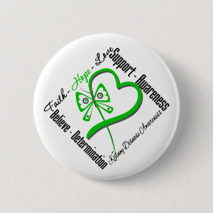 Badge Rond 5 Cm Faith Hope Love Butterfly - Maladie du rein