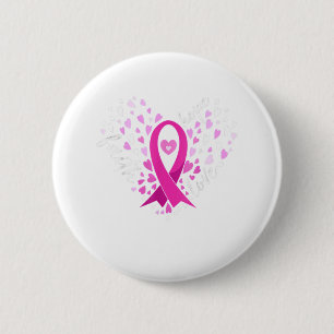 Badge Rond 5 Cm Faith Hope Love Cancer du sein Sensibilisation Pin