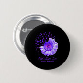 Badge Rond 5 Cm Faith Hope Love Epilepsie Sensibilisation Survivan (Devant & derrière)