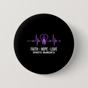 Badge Rond 5 Cm Faith Hope Love Epilepsy Sensibilisation Costume g