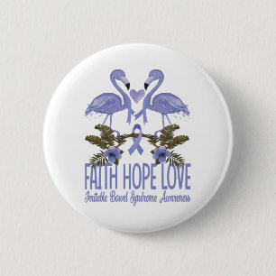 Badge Rond 5 Cm Faith Hope Love Irritable Bowel Syndrome Sensibili