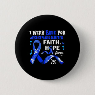 Badge Rond 5 Cm Faith Hope Love Je Porte Du Bleu Pour Hydrocéphali