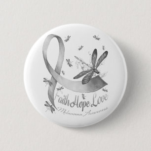 Badge Rond 5 Cm Faith Hope Love Melanoma Awareness Dragonfly