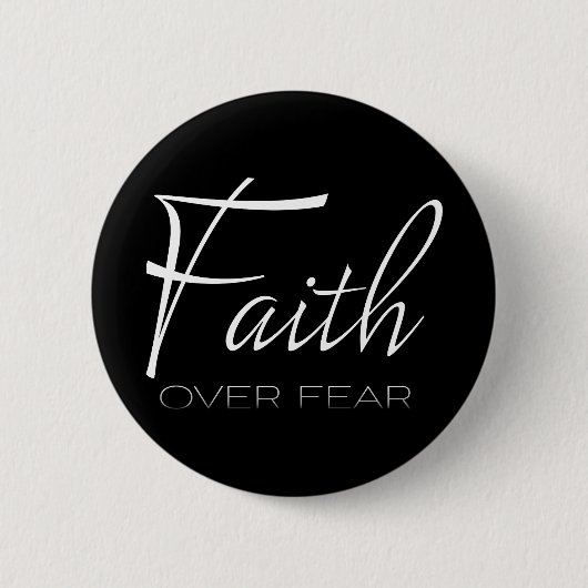 Badge Rond 5 Cm Faith Over Encouragement White (Devant)