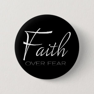 Badge Rond 5 Cm Faith Over Encouragement White