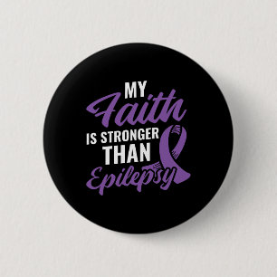 Badge Rond 5 Cm Faith Stronge than Epilepsy Epilepsy Awareness Pa