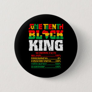 Badge Rond 5 Cm Faits nutritionnels 18 juin 1865 Roi Noir Noir