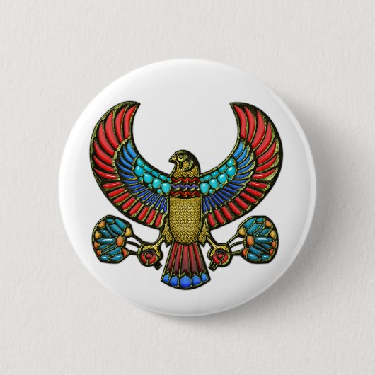 Badge Rond 5 Cm Falcon égyptien (Devant)