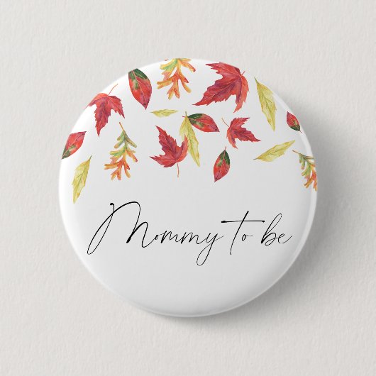 Badge Rond 5 Cm Falling feuille Baby shower maman (Devant)