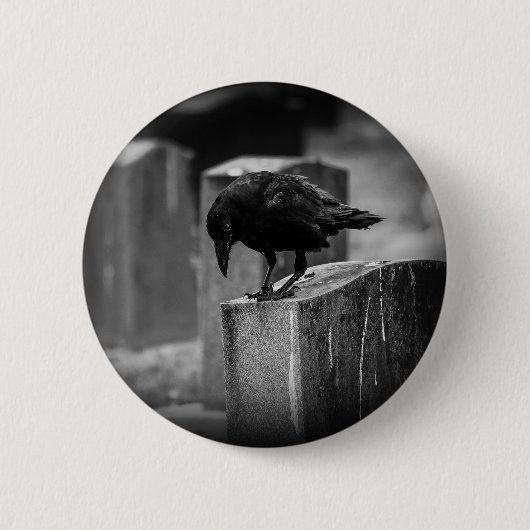 Badge Rond 5 Cm Falln Cemetery Crow (Devant)