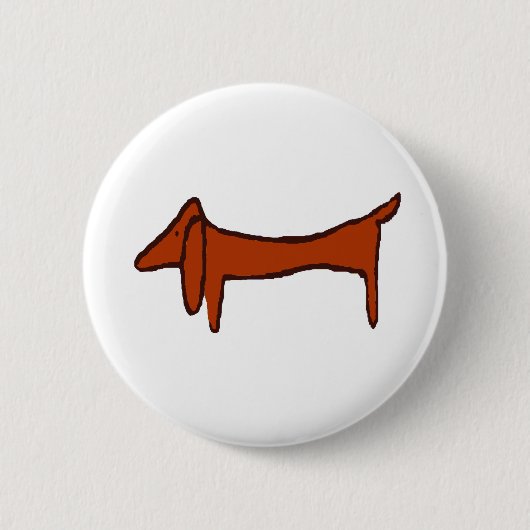 Badge Rond 5 Cm Fameux Dachshund Abstrait (Devant)