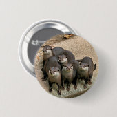Badge Rond 5 Cm Famille adorable de loutre (Devant & derrière)
