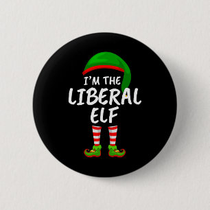 Badge Rond 5 Cm Famille assortie drôle je suis l'elfe libéral Noël