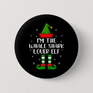 Badge Rond 5 Cm Famille assortie Je suis l'elfe qui aime le requin