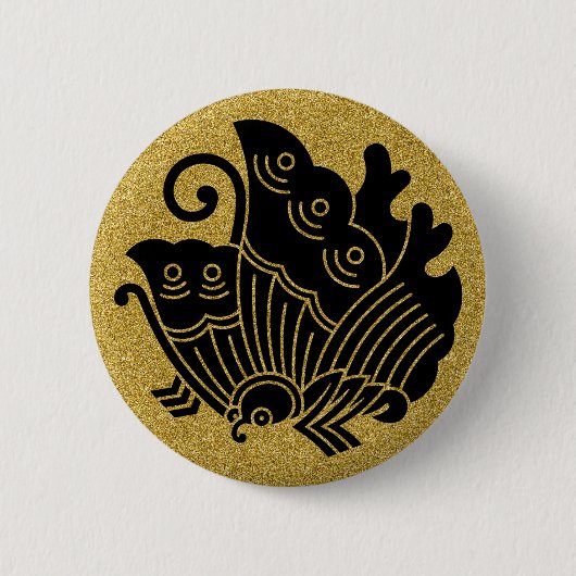 Badge Rond 5 Cm [Famille Crest] Papillon à queue nausée (Devant)