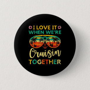 Badge Rond 5 Cm Famille d'amis de croisière Correspondance Vacance