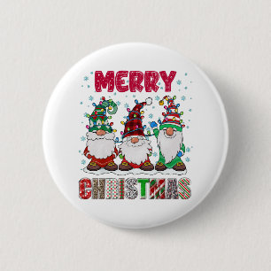 Badge Rond 5 Cm Famille de gnome joyeux Noël Arbre de Noël drôle