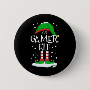 Badge Rond 5 Cm Famille de Noël Elf Gamer Correspondant Vidéo de N