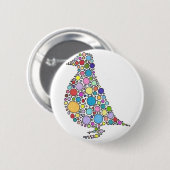 Badge Rond 5 Cm Famille de perdrix (Devant & derrière)