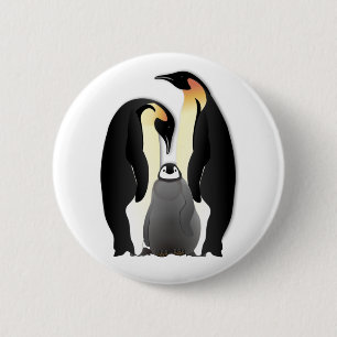 Badge Rond 5 Cm famille de pingouin