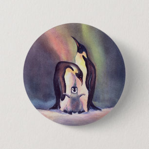 Badge Rond 5 Cm FAMILLE de PINGOUIN par SHARON SHARPE