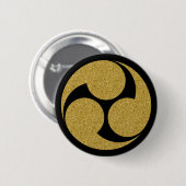 Badge Rond 5 Cm [Famille des crêtes] Mitsudomoe de gauche (Devant & derrière)