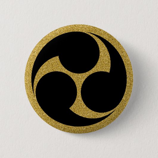 Badge Rond 5 Cm [Famille des crêtes] Mitsudomoe de gauche (Devant)