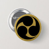 Badge Rond 5 Cm [Famille des crêtes] Mitsudomoe de gauche (Devant & derrière)