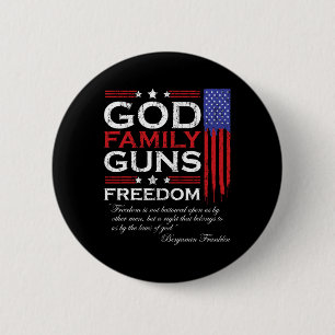Badge Rond 5 Cm Famille Dieu Armes Et Liberté Christian Mega 2020